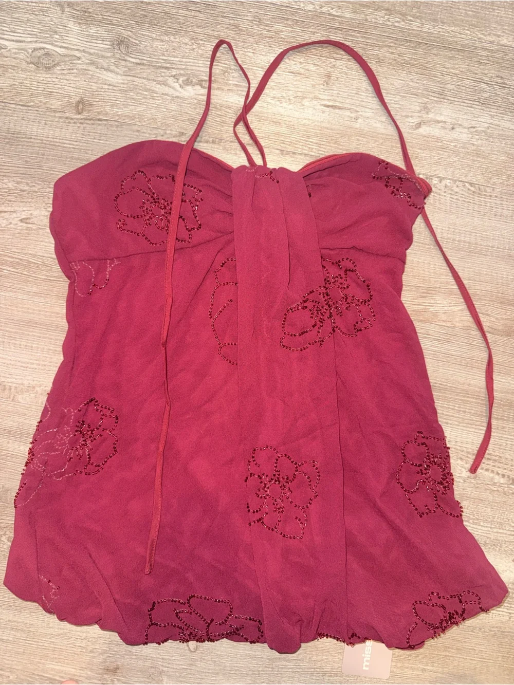 Missguided Sequin Embellished Halter Bodycon Mini Dress